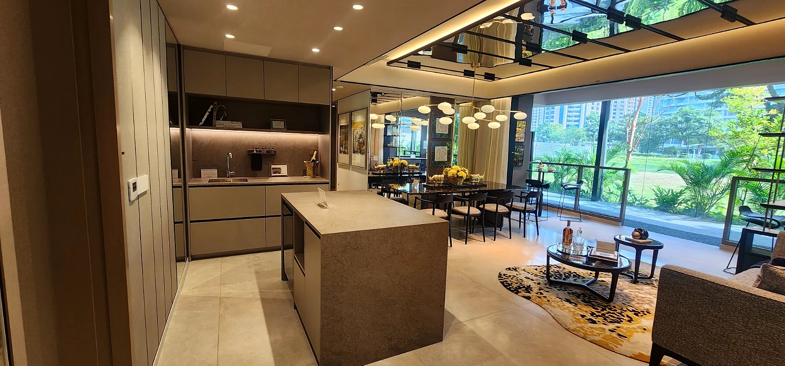 Zyon Grand showflat kitchen living and dining area photographed by UProperty.sg