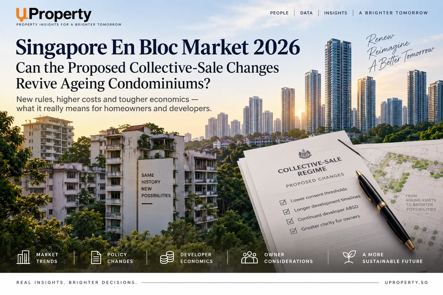 UProperty illustration explaining Singapore's 2026 collective-sale market, ageing condominiums and redevelopment considerations